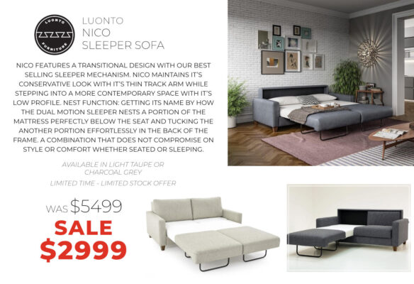 Luonto Nico Sleeper Sofa - now only $2999