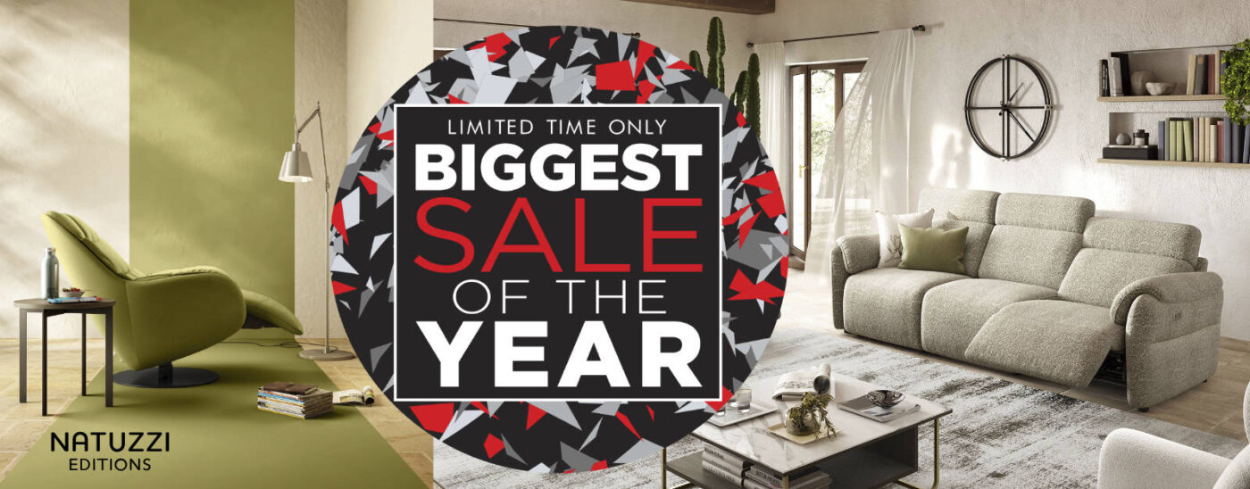 Biggest Sale of the Year, Natuzzi furniture in modern room