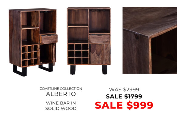 Alberto solid wood wine bar on sale for $999