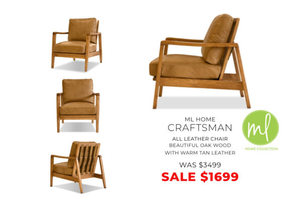 Ml Home - Craftsmen oak and tan leather chair on sale for $1699