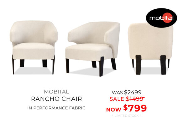 Mobital Rancho chairs on sale, modern off-white upholstery. Now only $799