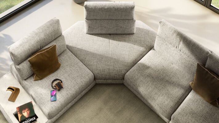 Natuzzi Roma - details from an overhead angle