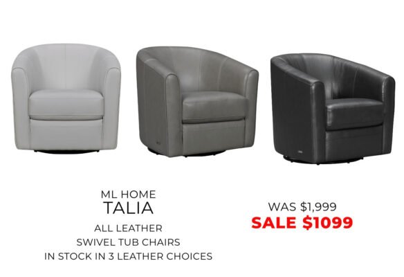 ML Home - Talia - Leather Swivel Tub Chairs